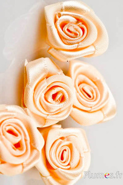 Fleurs en Satin - diam. 2 cm - abricot